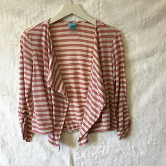 H.I.P Salmon Striped Open Cardigan - Picture 1 of 8